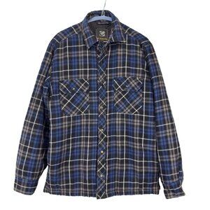 BC CLOTHING Plaid Lined Blue Grey Black Fall Jacket Gorpcore Hackburry sz S